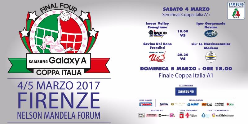 FINAL FOUR SAMSUNG GALAXY A COPPA ITALIA: 4 E 5 MARZO A FIRENZE